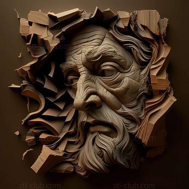 3D мадэль Рико Томазо, американский художник. (STL)